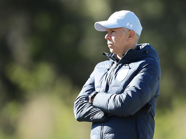 SYDNEY, AUSTRALIA - JULY 20: Sydney FC coach Steve Corica looks on during a Sydney FC A-League training session at Macquarie University Sports Fields on July 20, 2020 in Sydney, Australia. (Photo by Mark Metcalfe/Getty Images)