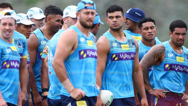 David Fifita during a training session at Cbus Super Stadium on the Gold Coast. Picture: Chris Hyde/Getty Images