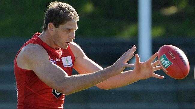 Fremantle’s Aaron Sandlilands at Dockers training.