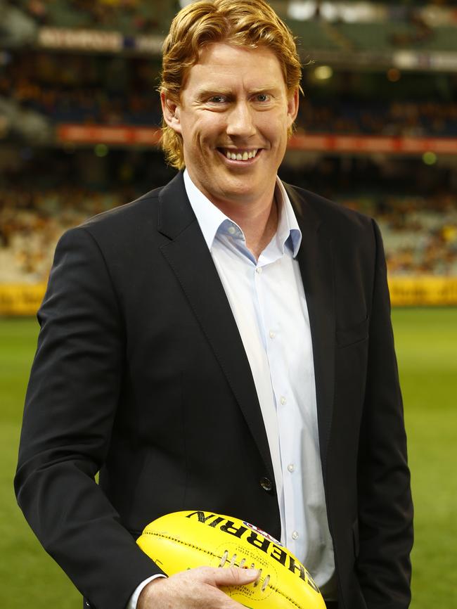 Geelong champ and Channel 7 commentator Cameron Ling at the MCG.