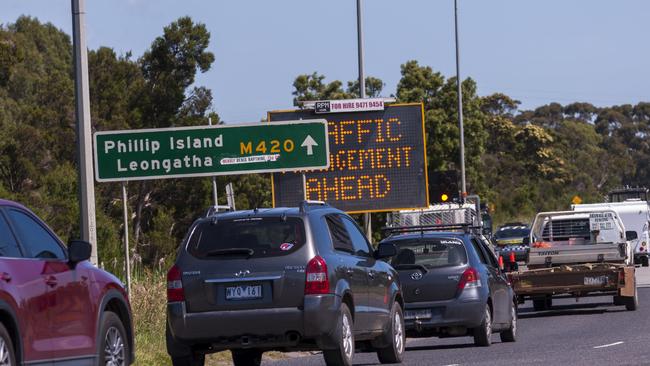 Traffic heading to Phillip Island taken in 2020.