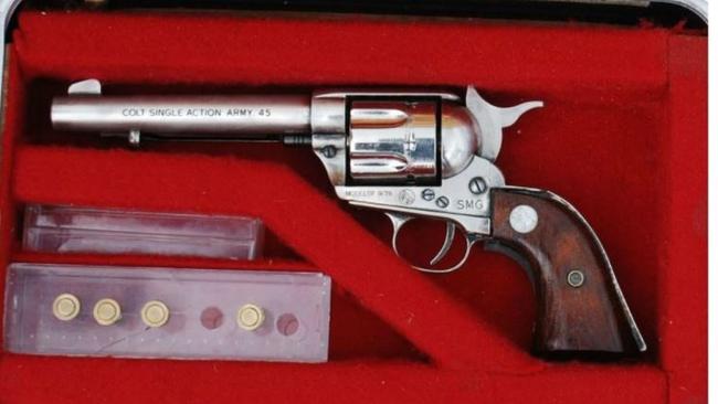 One of the guns allegedly found in the car. Picture: SAPOL