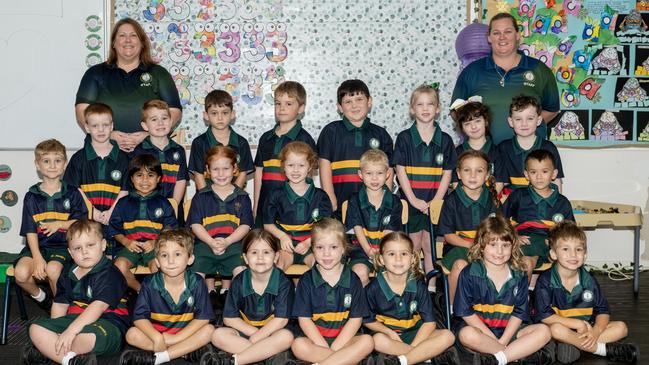 St. Josephs Catholic Primary School Prep G Back row:Ovi, Hudson, Connor, Quinn, Archie, Milla, Avyanna, Bobby Middle row:Asher, Emmariah, Evelyn, Mila, Callen, Ava, Luca Front row:Levi, Riley, Blake, Frankie, Frankie, Taylor, Jayden Teacher Mrs Gruber Teacher Aide Mrs Sabatino Picture: Michaela Harlow.