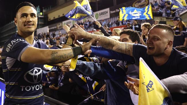 North Queensland Cowboys’ Valentine Holmes after his side won the NRL qualifying final against the Cronulla Sharks this month. Picture: Getty Images