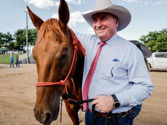 Deputy Prime Minister Barnaby Joyce at the 2022 Paradise Lagoons Campdraft.in Queensland on Easter Saturday. Picture: Brad Hunter, office of the Deputy Prime Minister