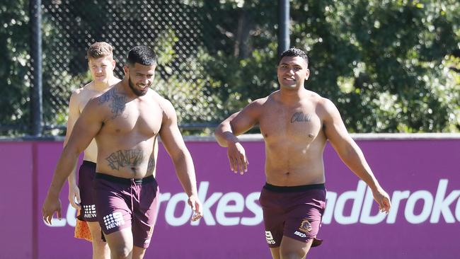 Could Payne Haas and Tevita Pangai Jnr reunite in club footy? Picture: Annette Dew