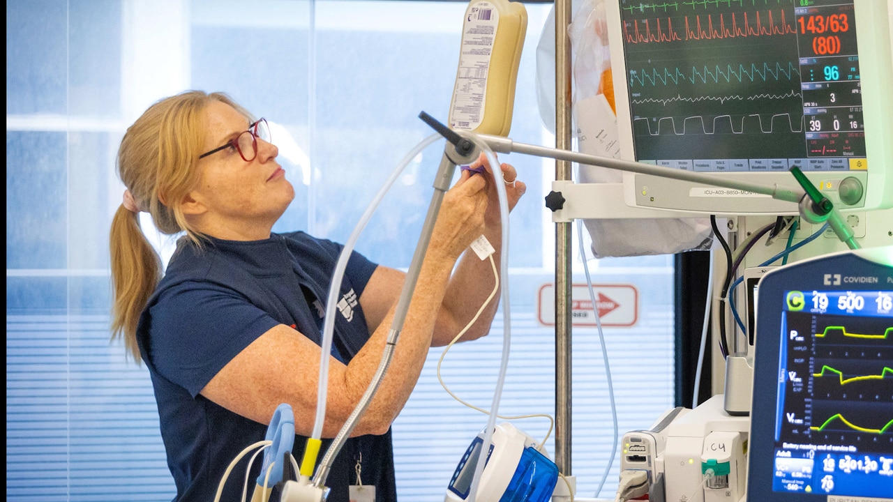 Nurses share some of their day in the Royal Melbourne Hospital’s ICU