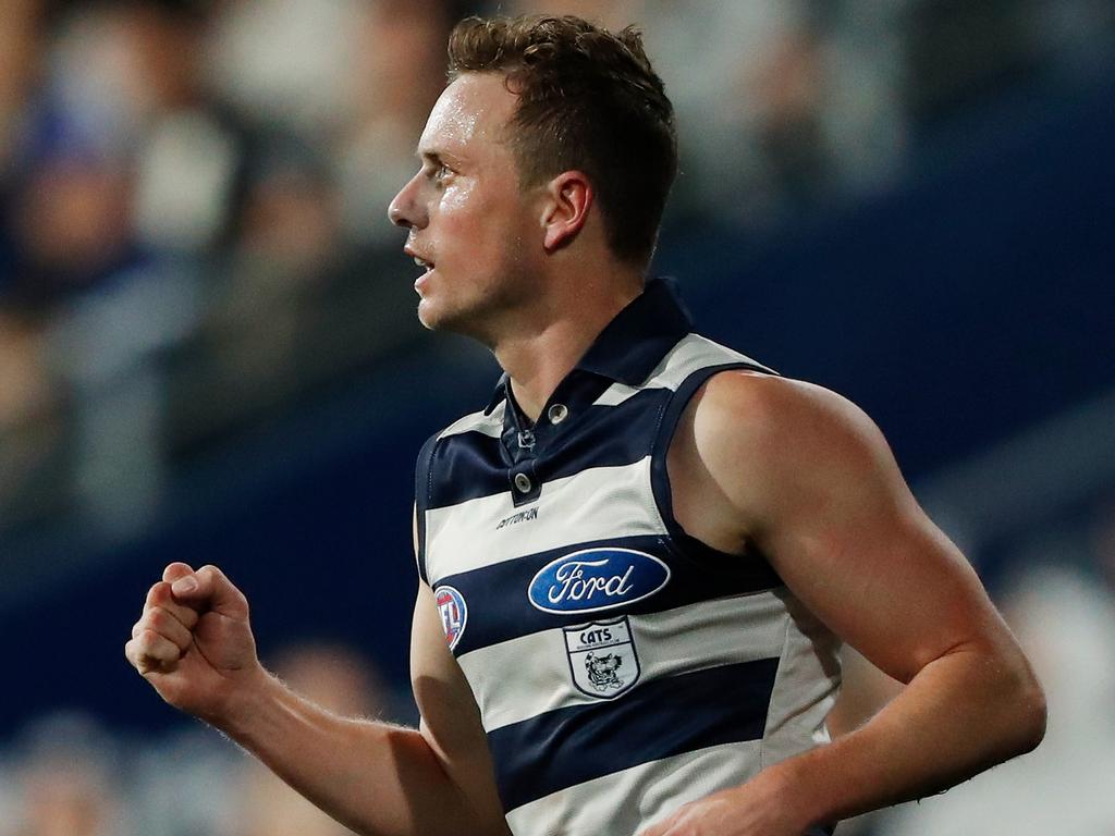 Mitch Duncan was at his best in the Cats’ win. Picture: AFL Photos/Getty Images