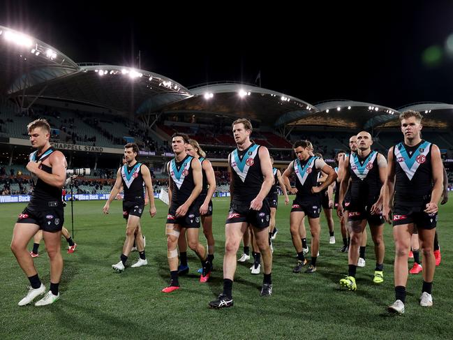 The Power will play Collingwood in Melbourne on Friday night. (Photo by James Elsby/AFL Photos via Getty Images)