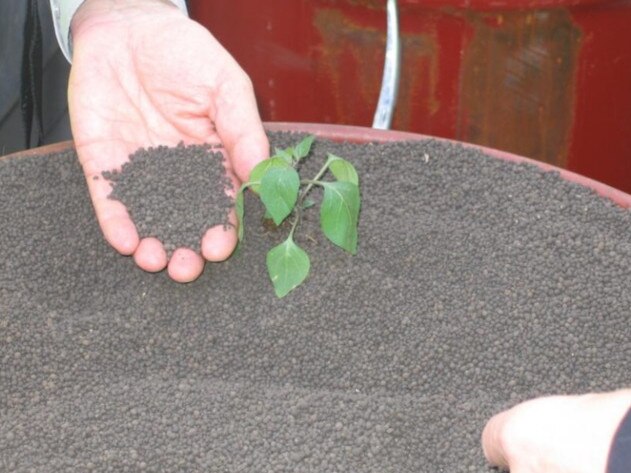 Dried biosolids ready to use in agriculture. Picture: Supplied.