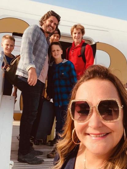 The radio host shared an Instagram post of the “Bologna-bound” family in late January this year.