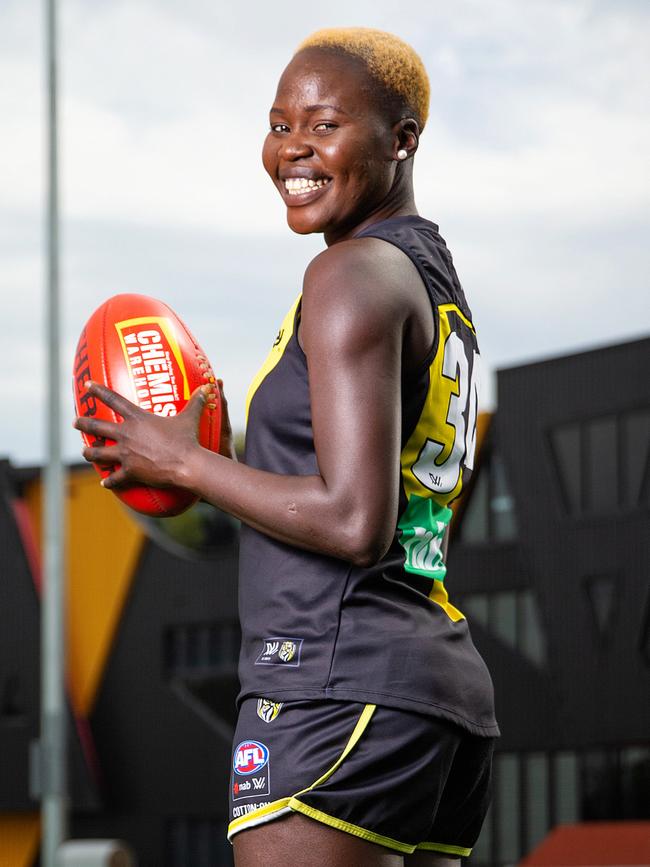 Chuot wears the number 34 for the Richmond Tigers. Picture: Mark Stewart