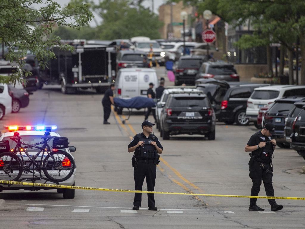 First responders take away victims from the scene of the mass shooting. Picture: Jim Vondruska/Getty Images/AFP.