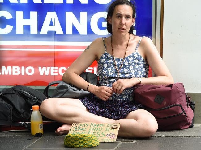 Olive, pictured in Swanston St, Melbourne. Picture: Lawrence Pinder