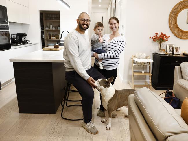 Stephen Michaels, with partner Magdeleine and son James, sold a home in the Padstow area, one of the markets flagged as a “rising star”. Picture: Richard Dobson