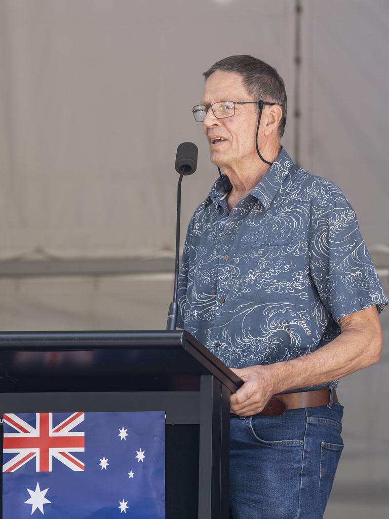 Toowoomba Citizen of the Year David Radke. Australia Day celebrations at Picnic Point in Toowoomba. Picture: Nev Madsen.