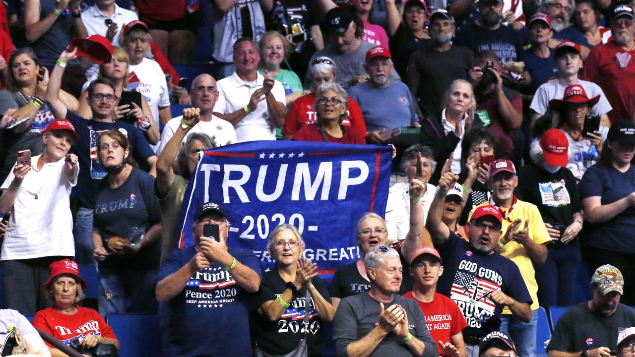 President Donald Trump supporters ahead of the campaign rally in Tulsa, Oklahoma. Picture: AP Photo/Sue Ogrocki