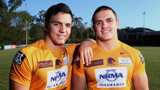 Brothers Kodi and Jayden Nikorima pictured ahead their U20s grand final