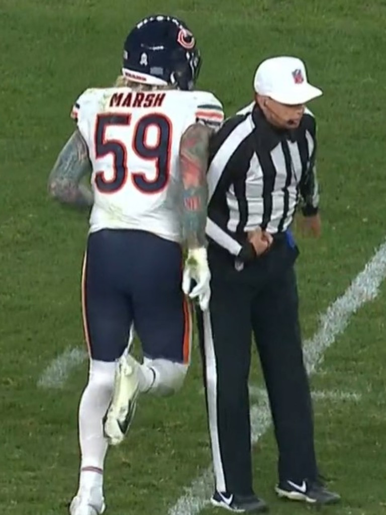 Did referee Tony Corrente hip check Bears' Cassius Marsh