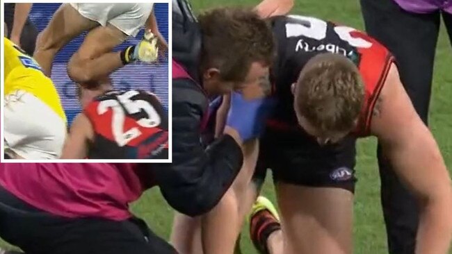 Jake Stringer copped a sickening head knock.