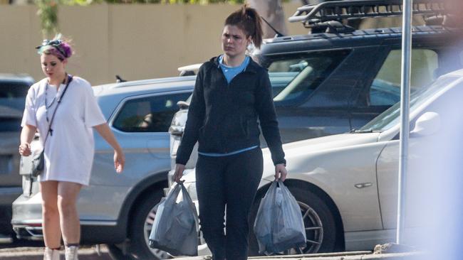 Disgraced wellness blogger Belle Gibson shops at a supermarket in Northcote. Picture: Jake Nowakowski