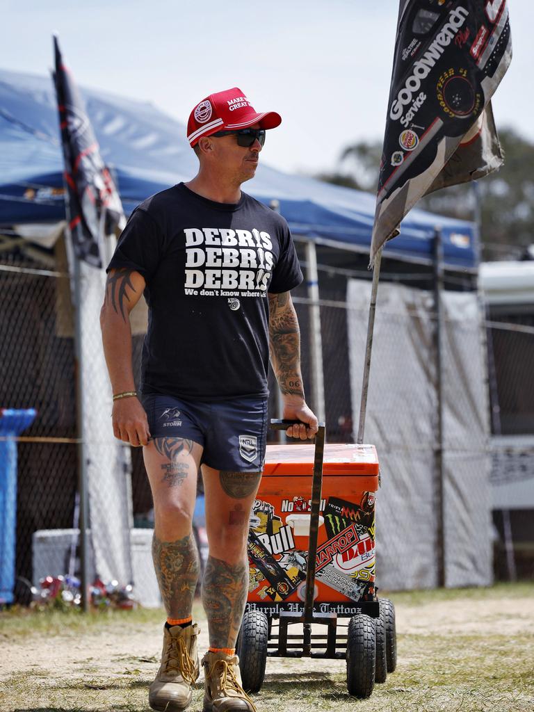 Brad Rae with his esky. Picture: Sam Ruttyn