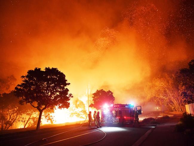 Residents have been evacuated from a fire outbreak along David Low Way, Peregian Beach, near Lorikett Drive. Photo Patrick Woods / Sunshine Coast Daily.