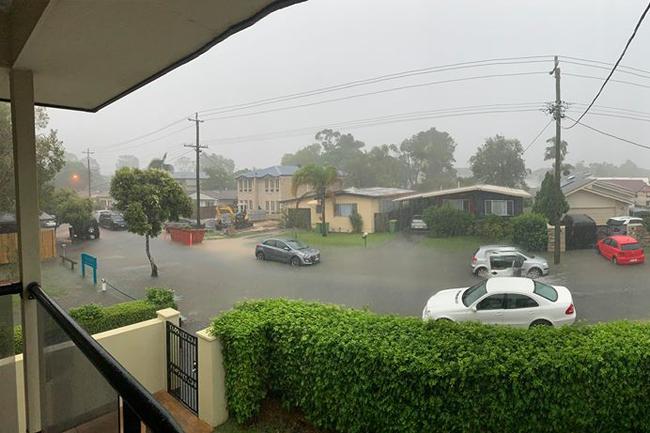 A flooded Labrador street. Picture: Joshua Mitchell Maefah Burgess