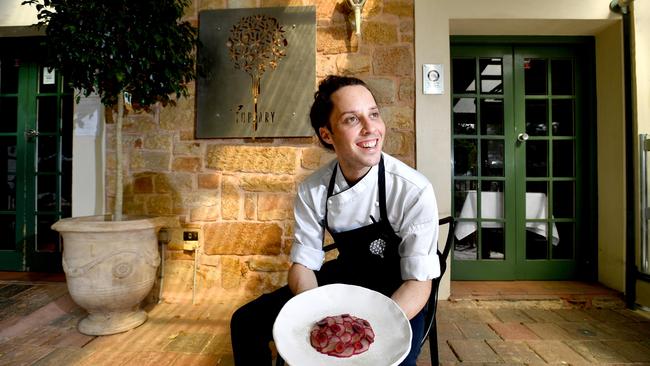 Executive chef Kane Pollard at Topiary restaurant, Tea Tree Gully. Picture: AAP Image/Sam Wundke.