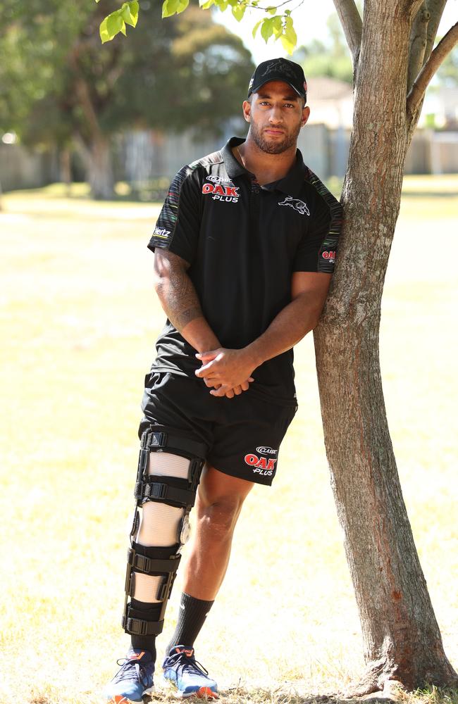 Kikau was injured during a 2019 trial game. Picture: Brett Costello