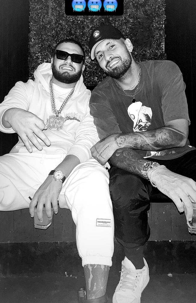 Nick Kyrgios on social media with rapper Ay Huncho. Picture: Instagram