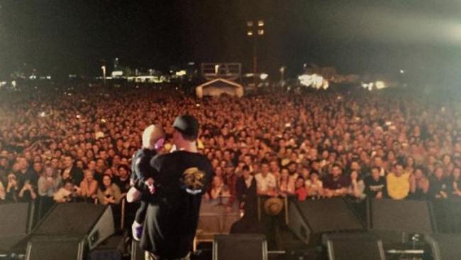 The Hilltop Hoods’ view from the stage at their Broadwater Parklands concert on the weekend. Picture: Instagram.