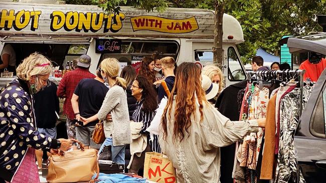 The hot jam donuts are a huge drawcard at Camberwell Market.