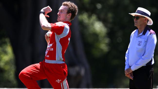 Gisborne bowler Daniel Martin. Picture: Stuart Milligan