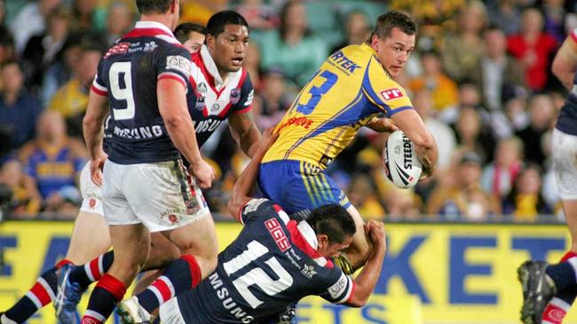 Chad Robinson in action for the Eels in 2008. Picture: GRANT TROUVILLE