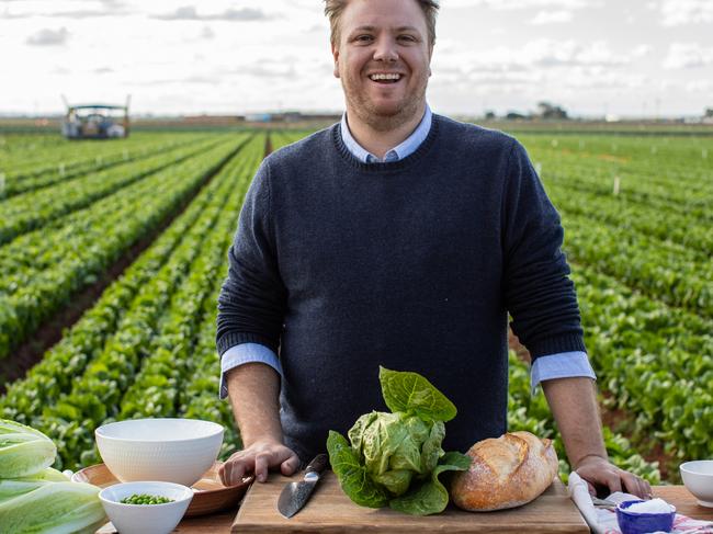 Former SA MasterChef finalist Michael Weldon has a new cooking show, Farm to Fork, with new MasterChef judge Andy Allen. Pics: Supplied by Ten.