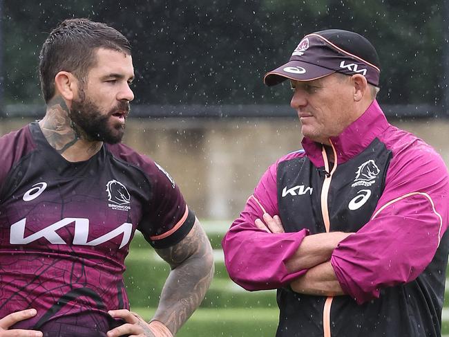 Adam Reynolds and Coach Kevin Walters, Brisbane Broncos training, Red Hill. Picture: Liam Kidston