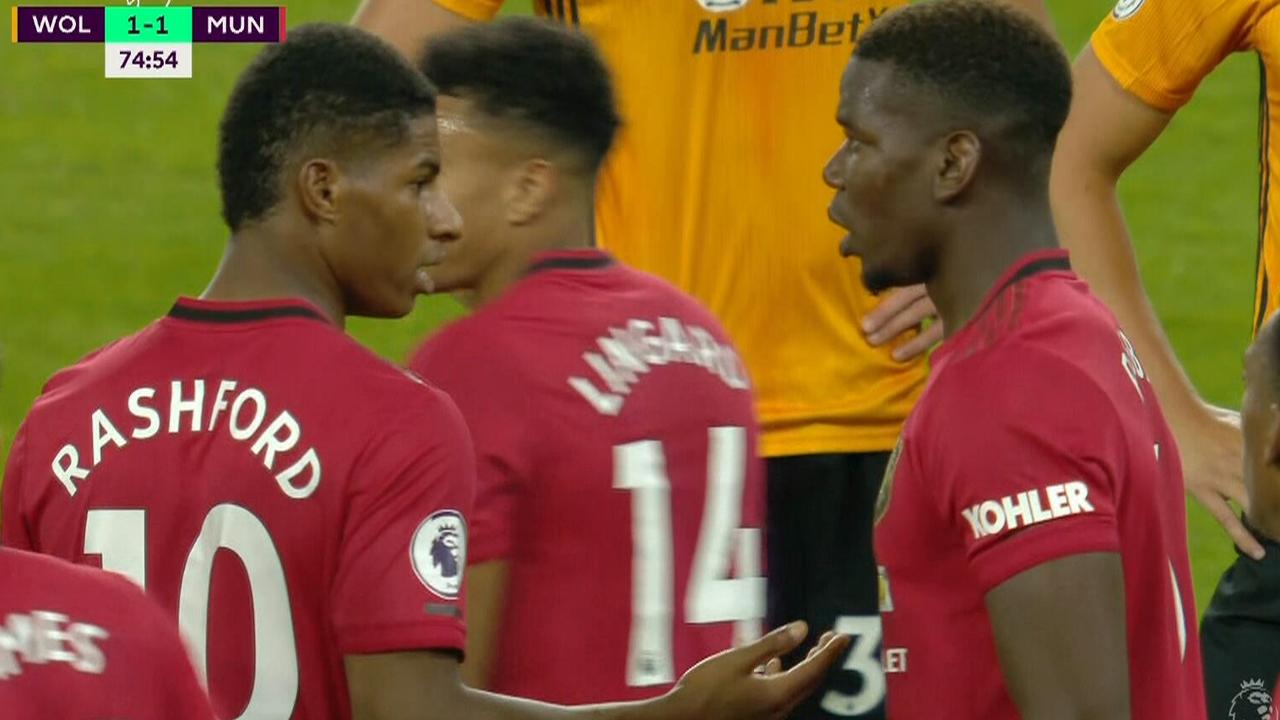 Marcus Rashford appeared to offer Paul Pogba the penalty.
