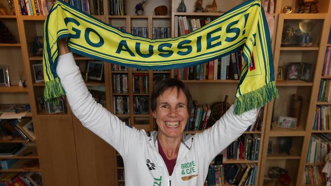 Jenny Campbell, mum of the Campbell Sisters Bronte and Cate, who just won Gold in the Womens 4 x 100 relay. Picture: Peter Wallis