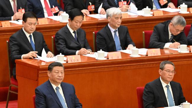 China's President Xi Jinping and Premier Li Qiang attend the opening ceremony of the Chinese People's Political Consultative Conference in Beijing. Picture: AFP