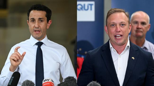 Opposition Leader David Crisafulli and Premier Steven Miles went head-to-head in their first debate. Credit: Dan Peled/Lyndon Mechielsen