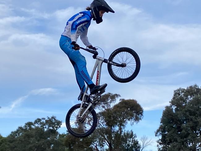 Young BMX racer Amelia Stichbury.