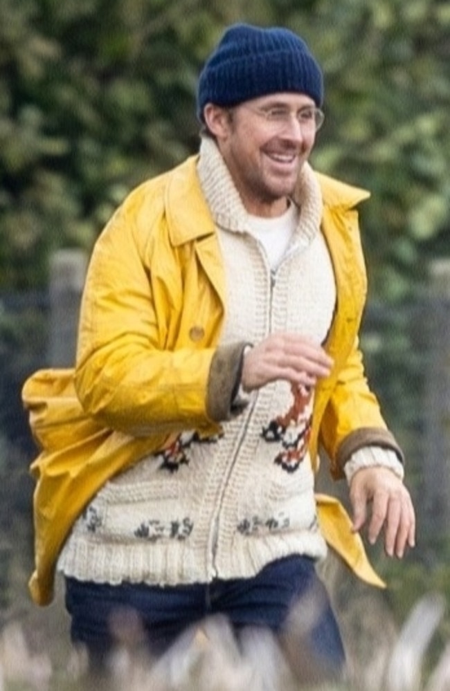 Looking a little less Hollywood heartthrob, Ryan Gosling was spotted filming his new sci-fi movie ‘Project Hail Mary’ in the UK. Picture: Splash/Backgrid