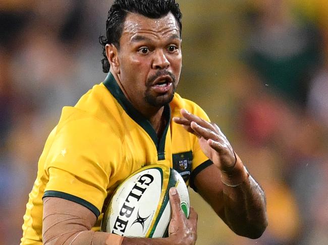 Kurtley Beale of the Wallabies in action during the Rugby Championship match between Australia and South Africa at Suncorp Stadium in Brisbane, Saturday, September 8, 2018. (AAP Image/Darren England) NO ARCHIVING, EDITORIAL USE ONLY