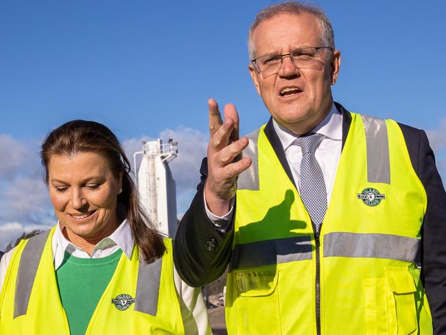 ELECTION TEAM 2022 LIBERAL BUS TOUR  19/5/2022  VISIT TO ISLAND BLOCK & PAVING Tasmania. ATTENDING:The Hon Scott Morrison MP, Prime MinisterMs Susie Bower, Candidate for Lyons ?Mr Phil Thurlow Managing Director / Part Owner, Island Block & PavingADVANCE BRIEF:The Prime Minister and Mrs Morrison will join Susie Bower for a tour of Block and Paving who help with home and building supplies.Picture: Jason Edwards