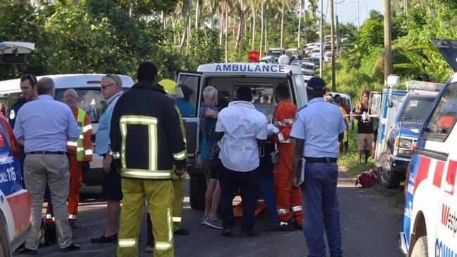 The crash scene in Port Vila.