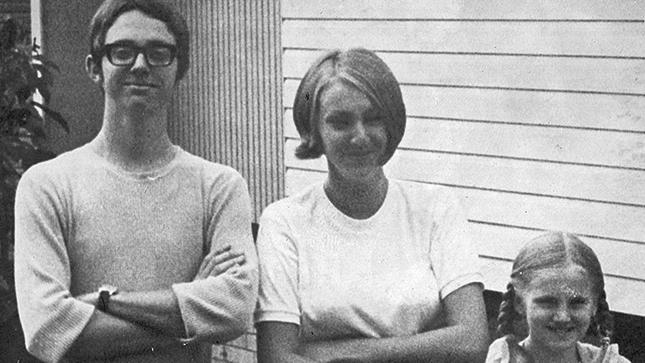 Mark, Sue-Ellen and Amanda Doherty at their house in The Gap in 1967. Picture: Supplied