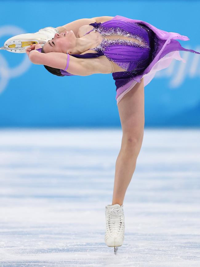 Kamila Valieva of Team ROC skates during the Women Single Skating Short Program.