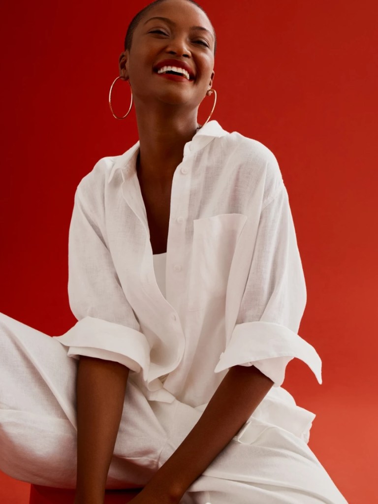 European Linen Long Sleeve Shirt - New White. Picture: Target.