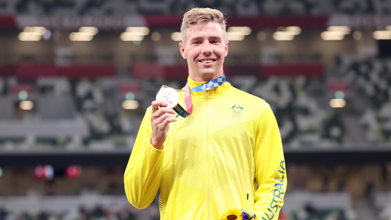 Ashley Moloney won a bronze medal in the decathlon. Picture: Christian Petersen/Getty Images